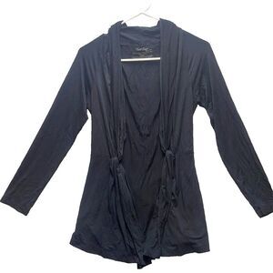 Cool Days by Soma Sweater Womens Small Black Lagenlook Cardigan‎ Rayon Spandex